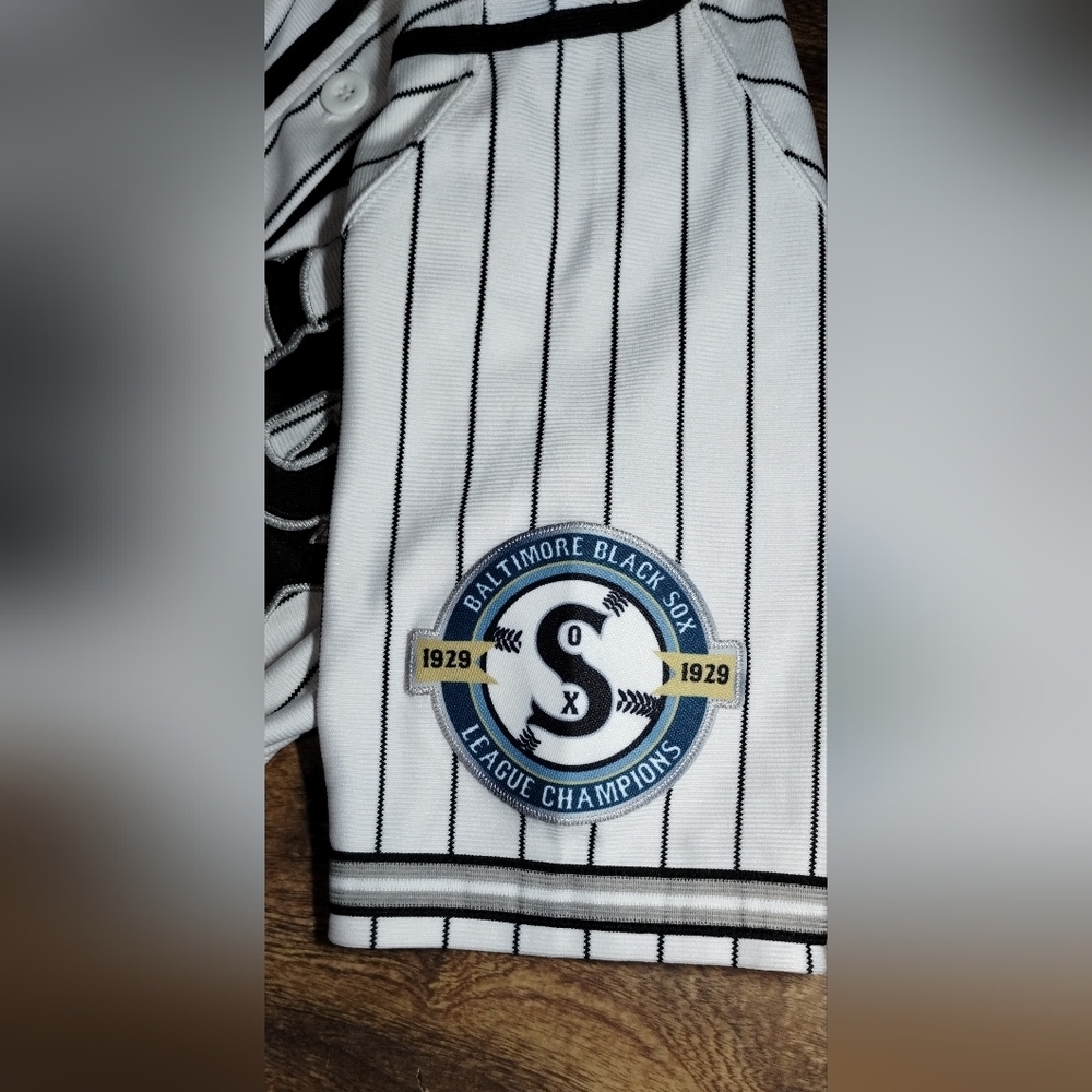 Baltimore Black Sox League Full Button Pinstripe Jersey Size (SX) - Picture 8 of 11